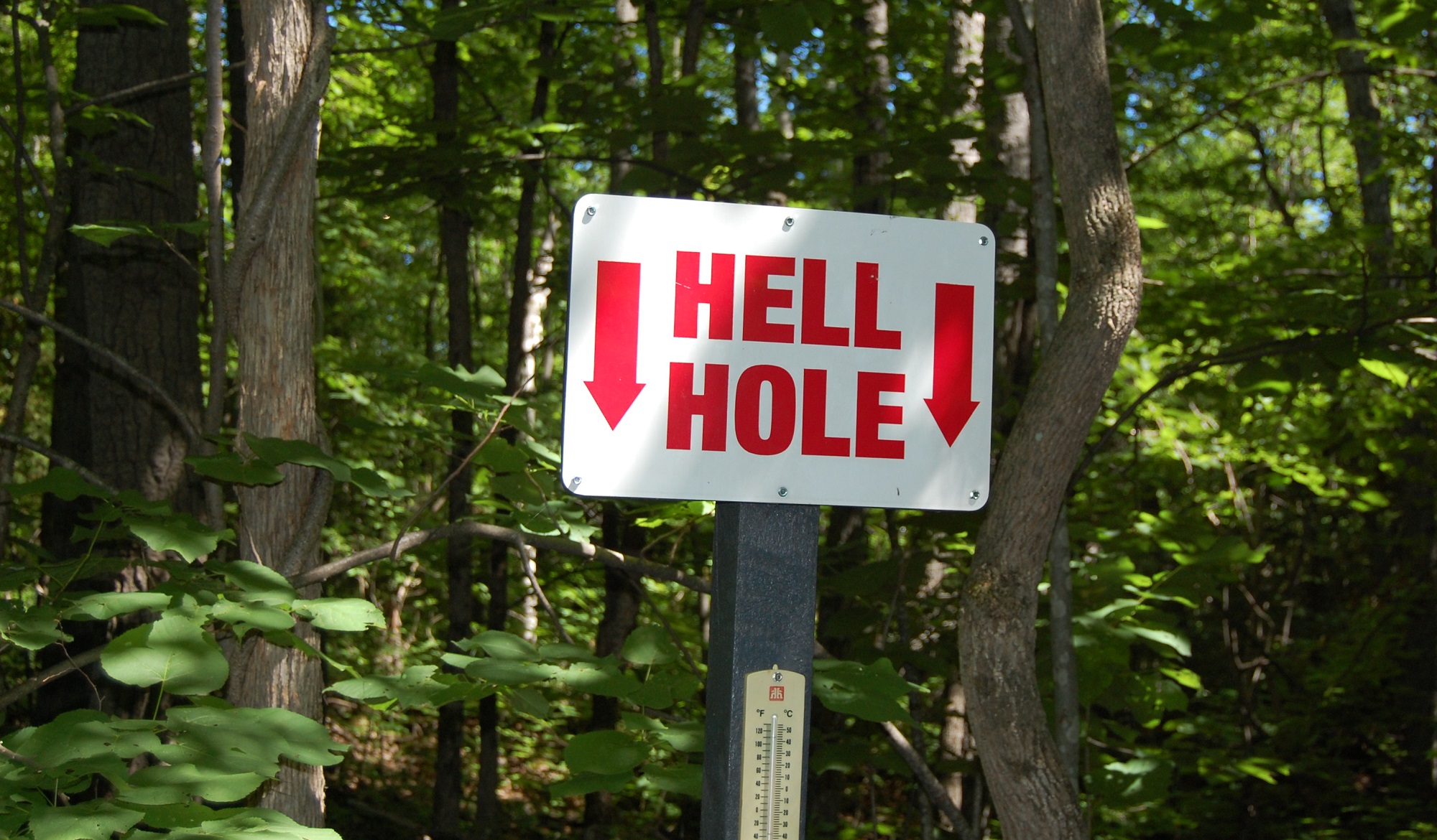Hell Holes sign