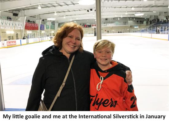 mother and son at hockey
