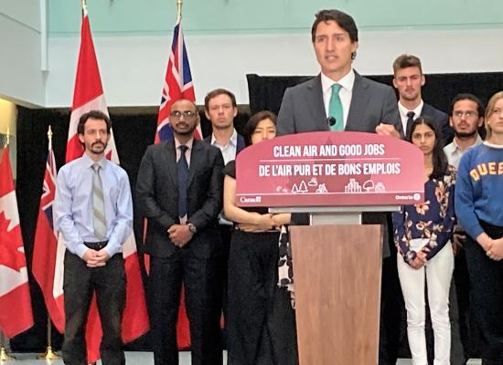Justin Trudeau at Umicore Announcement