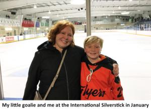 mother and son at hockey