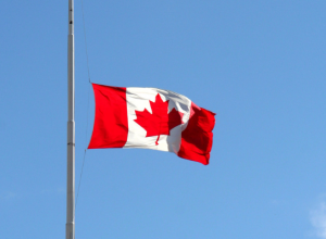 Canadian Flag Half Mast